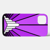 Coques Case-Mate iPhone Soleil Art déco en violet (Verso (horizontal))