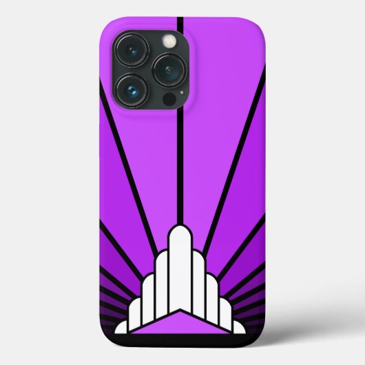 Coques Case-Mate iPhone Soleil Art déco en violet (Verso)