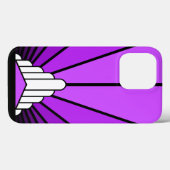 Coques Case-Mate iPhone Soleil Art déco en violet (Verso (horizontal))