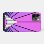 Coques Case-Mate iPhone Soleil Art déco en violet & rose (Dos (Horizontal))
