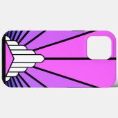 Coques Case-Mate iPhone Soleil Art déco en violet & rose (Verso (horizontal))