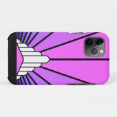 Coques Case-Mate iPhone Soleil Art déco en violet & rose (Dos (Horizontal))
