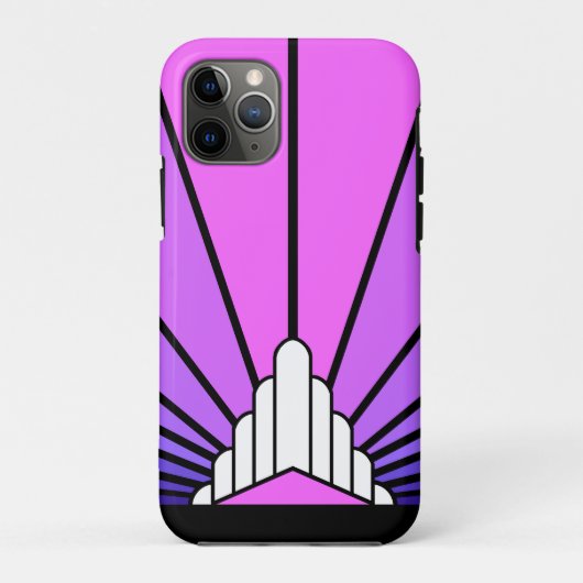 Coques Case-Mate iPhone Soleil Art déco en violet & rose (Dos)