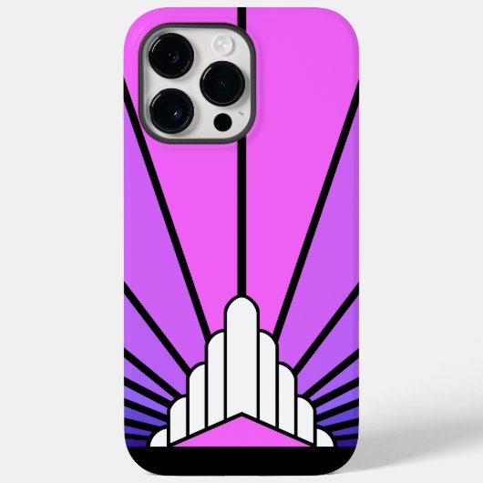 Coques Case-Mate iPhone Soleil Art déco en violet & rose (Verso)