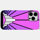 Coques Case-Mate iPhone Soleil Art déco en violet & rose (Verso (horizontal))