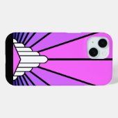 Coques Case-Mate iPhone Soleil Art déco en violet & rose (Verso (horizontal))
