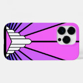 Coques Case-Mate iPhone Soleil Art déco en violet & rose (Verso (horizontal))