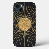 Coques Case-Mate iPhone Soleil brillant d'or noir moderne (Verso)