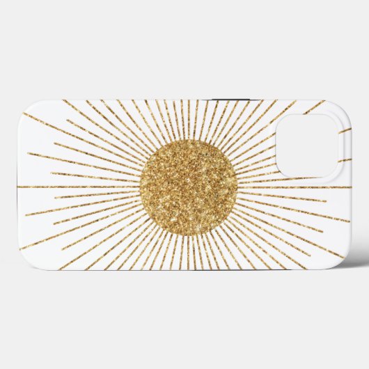 Coques Case-Mate iPhone Soleil brillant or blanc moderne (Verso (horizontal))