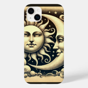 Coque Pour iPhone 14 Plus Soleil céleste vintage et lune