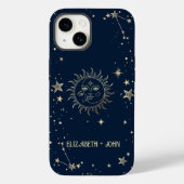 Coques Case-Mate iPhone Soleil Et Lune D'Or Céleste (Verso)