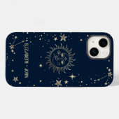 Coques Case-Mate iPhone Soleil Et Lune D'Or Céleste (Verso (horizontal))
