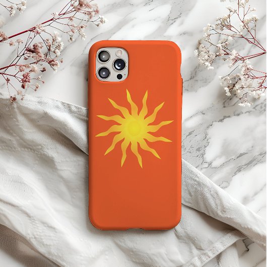 Coques Case-Mate iPhone Soleil flamboyant funky jaune et orange