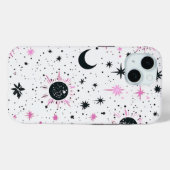 Coques Case-Mate iPhone Soleil Lune Étoiles Célestes Noir et Rose (Verso (horizontal))