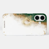 Coques Case-Mate iPhone Soleil Or Céleste Et Étoiles Lune Vert (Verso (horizontal))