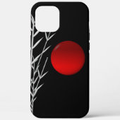 Coques Case-Mate iPhone Soleil rouge noir blanc zen (Verso)