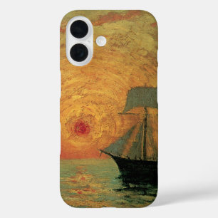 Coques iPhone 16 Soleil rouge par Maxime Maufra, impressionnisme Vi