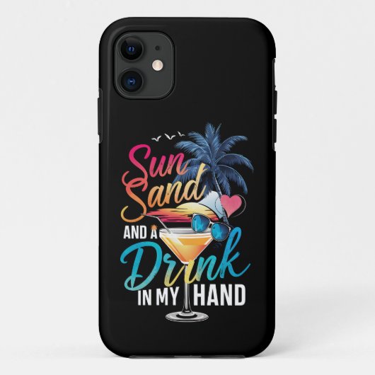 Coques Case-Mate iPhone Soleil Sable et une Boisson à la Main Croisière de (Dos)