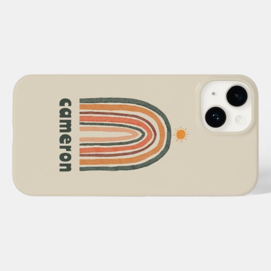 Coques Case-Mate iPhone Soleil sur un arc-en-ciel (Verso (horizontal))