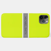 Coques Case-Mate iPhone Solide Chartreuse Moderne Gris Ribbon Nom élégant (Dos (Horizontal))