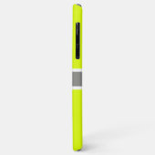 Coques Case-Mate iPhone Solide Chartreuse Moderne Gris Ribbon Nom élégant (Dos/Gauche)