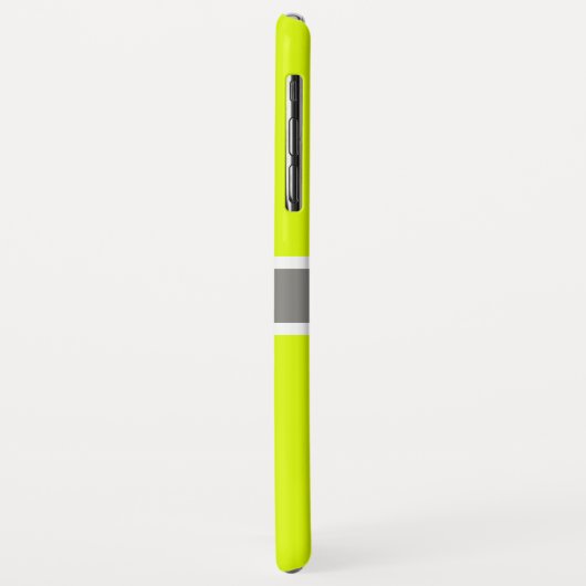 Coques Case-Mate iPhone Solide Chartreuse Ribbon gris moderne Nom élégant (Dos/Gauche)