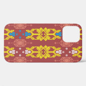 Coques Case-Mate iPhone Songket Tenun Geometrik Motif sans couture avec Cr (Verso (horizontal))