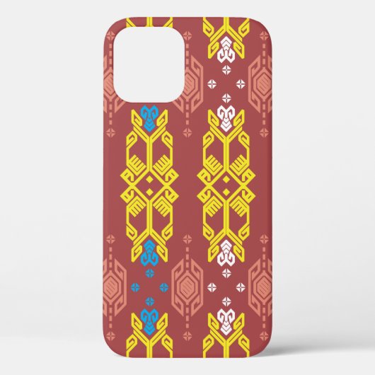 Coques Case-Mate iPhone Songket Tenun Geometrik Motif sans couture avec Cr (Verso)