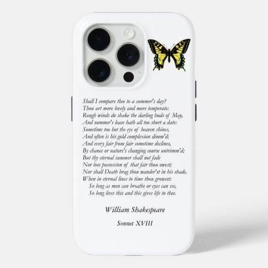 Coques Case-Mate iPhone Sonnet # 18 par William Shakespeare (Verso)