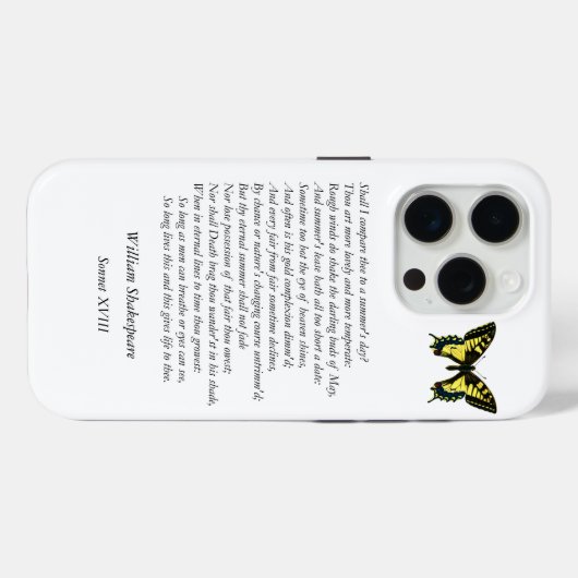 Coques Case-Mate iPhone Sonnet # 18 par William Shakespeare (Verso (horizontal))