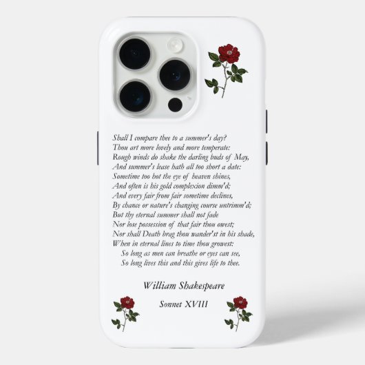 Coques Case-Mate iPhone Sonnet # 18 par William Shakespeare (Verso)