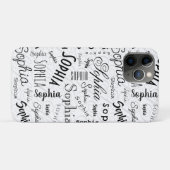 Coques Case-Mate iPhone Sophia Typographie Noir Blanc (Dos (Horizontal))
