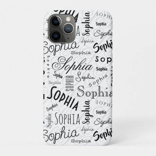 Coques Case-Mate iPhone Sophia Typographie Noir Blanc (Dos)