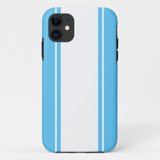 Coques Case-Mate iPhone Sophistiqué Ciel clair Bleu Blancs de course rayur (Dos)
