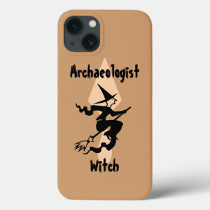 Case-Mate iPhone Case Sorcière archéologue Brown avec balai et Troelle
