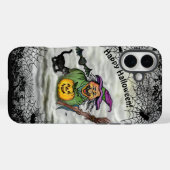 Coques Case-Mate iPhone Sorcière, Chat, Chauve-souris et Citrouille, Bonne (Verso (horizontal))