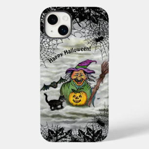 Coque Pour iPhone 14 Plus Sorcière, Chat, Chauve-souris et Citrouille, Bonne