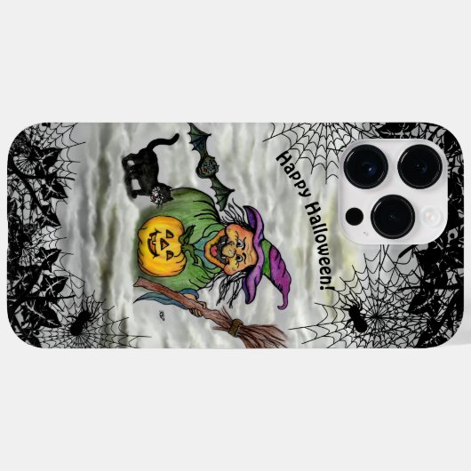 Coques Case-Mate iPhone Sorcière, Chat, Chauve-souris et Citrouille, Bonne (Verso (horizontal))