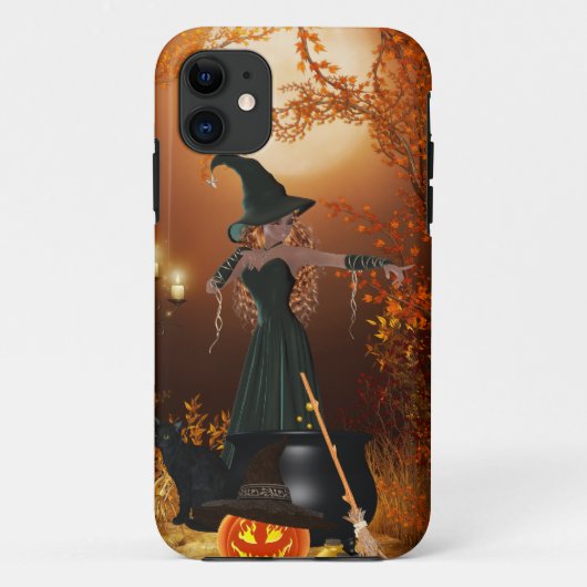 Coques Case-Mate iPhone Sorcière de Halloween d'automne (Dos)