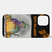 Coques Case-Mate iPhone Sorcière et chat, Joyeux Halloween ! (Verso (horizontal))