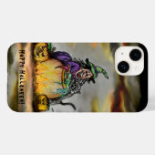 Coques Case-Mate iPhone Sorcière et chat noir, Happy Halloween ! (Verso (horizontal))