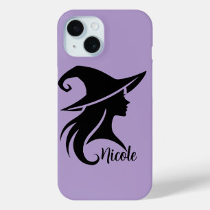 Coque Pour iPhone 15 Sorcière noire Casquette sorcière Wiccan Halloween