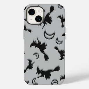 Coque Pour iPhone 14 Sorcière volante parmi la demi-lune à la nuit d'Ha