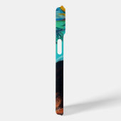 COQUES Case-Mate iPhone SOUCHES AVEC CHAT NOIR EN TURQUOISE BLEUE (Verso / Droite)