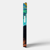 COQUES Case-Mate iPhone SOUCHES AVEC CHAT NOIR EN TURQUOISE BLEUE (Verso / Droite)