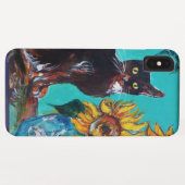 COQUES Case-Mate iPhone SOUCHES AVEC CHAT NOIR EN TURQUOISE BLEUE (Dos (Horizontal))