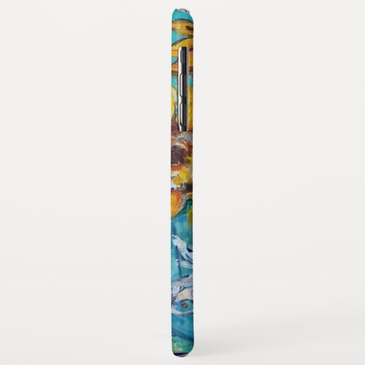 COQUES Case-Mate iPhone SOUCHES AVEC CHAT NOIR EN TURQUOISE BLEUE (Dos/Gauche)