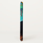 COQUES Case-Mate iPhone SOUCHES AVEC CHAT NOIR EN TURQUOISE BLEUE (Dos/Droite)