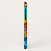 COQUES Case-Mate iPhone SOUCHES AVEC CHAT NOIR EN TURQUOISE BLEUE (Dos/Gauche)