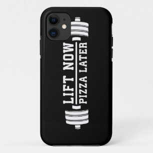 Case-Mate iPhone Case Soulevez maintenant, pizza plus tard, haltère -